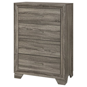English Elm Funston Brown Oak 4-Drawer Chest – Modern, Space-Saving Storage Solution For Stylish Bedrooms & More! B062P375573