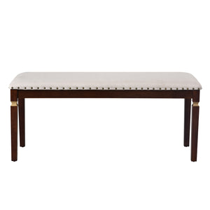 English Elm 6-Piece Kitchen Dining Set with 60" Rectangular Table, Tufted High-Back Chairs & Bench, Durable Wood Espresso N752S001080P