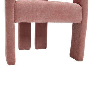 English Elm United We Win Chenille Barrel Accent Armchairs Set of Two for Living Room Dining Pink W1568P389270