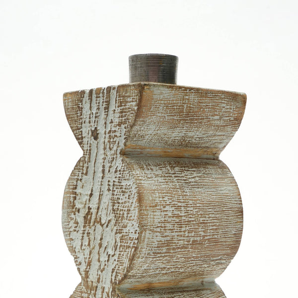 English Elm Decorative Wooden Centerpiece Candle Holder - Elegant 3X9" Stand For Warmth & Timeless Style B346P336862