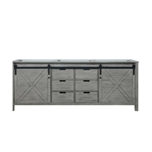 English Elm Ash Grey Double Bath Vanity - 84" W Modern Design With Ample Storage & Soft-Close Drawers B2731P260091