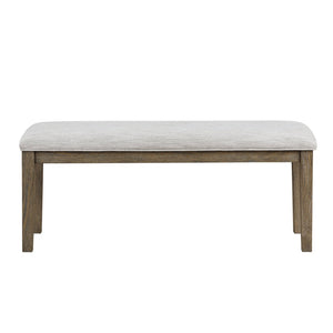 English Elm Stylish 6-Piece Light Brown Dining Table Set With Comfortable Upholstered Chairs & Versatile Bench B011P372218-GIGA