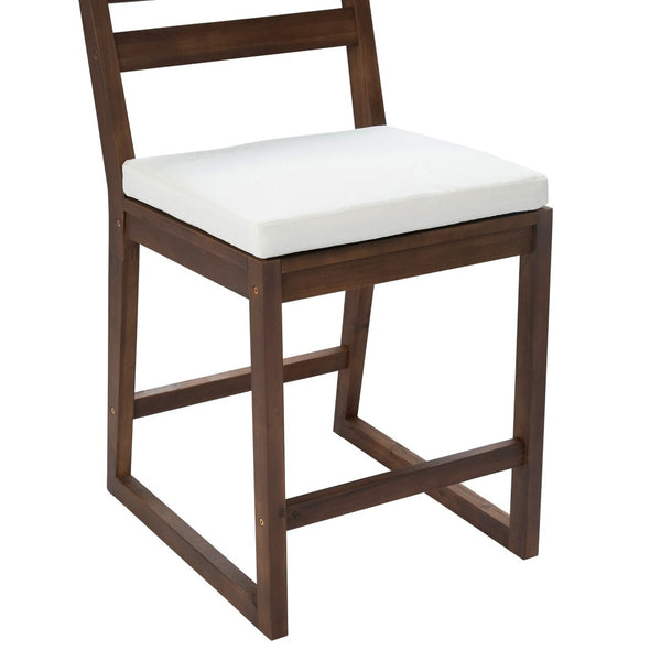 English Elm Trexm Solid Acacia Outdoor Bar Set Five Piece Rustic Slatted Counter Height Patio Mocha TM000029AAP