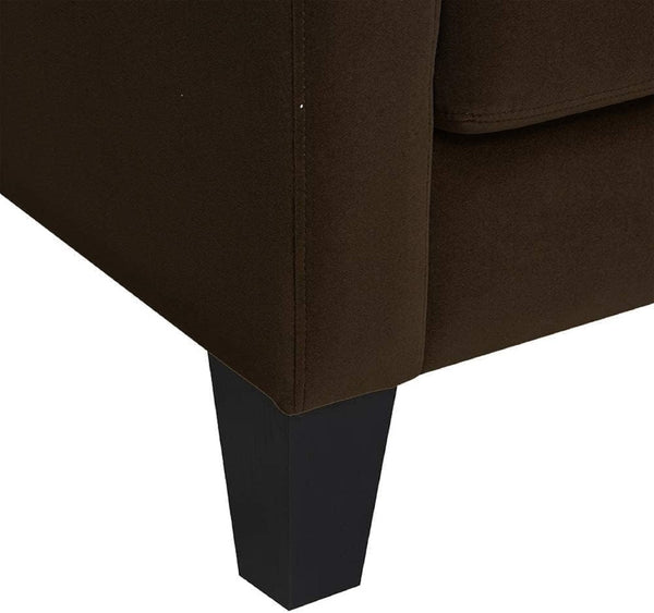 English Elm 1pc Mid-century Modern Accent Chair Microfiber Upholstery Tapered Legs Cozy Seating Brown B011P201578