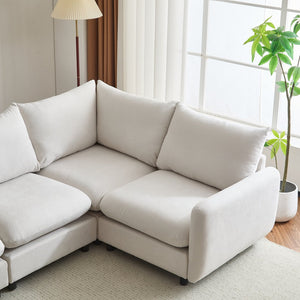 English Elm Christopher Knight Home® - 99 In. Modern 4-Piece L-Shaped Modular Sectional Sofa - Customizable Comfort For Any Living Space N773IS00005W