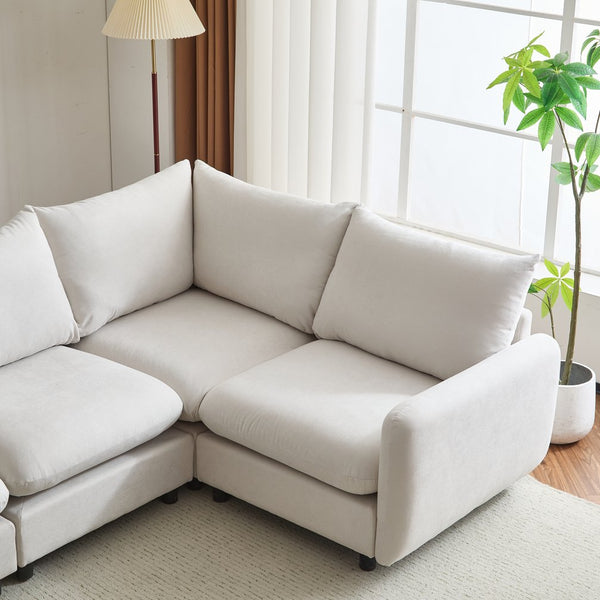 English Elm Christopher Knight Home® - 99 In. Modern 4-Piece L-Shaped Modular Sectional Sofa - Customizable Comfort For Any Living Space N773IS00005W