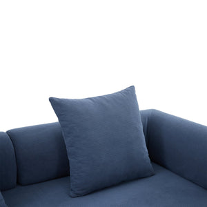 English Elm UNITED modular foldable sofa with metal frame, corduroy upholstery, side pocket & quick assembly convenience Navy W1568P375644