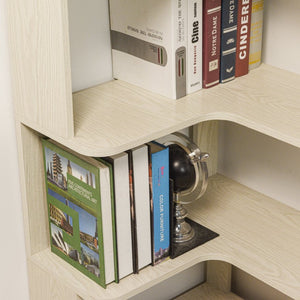 English Elm 90cm L-shaped Corner Bookshelf Five Tier Open Storage for Office Bedroom Living Room W2899P444148