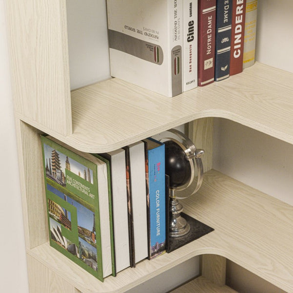 English Elm 90cm L-shaped Corner Bookshelf Five Tier Open Storage for Office Bedroom Living Room W2899P444148