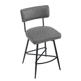 Christopher Knight Home® - Noble House - - 26''Retro Swivel Counter Stools Set Of 2,Grey Counter Stools With Iron Frame,Pu Sponge Cushion,Footrest,Suitable For Kitchen/Bedroom/Dining Room.