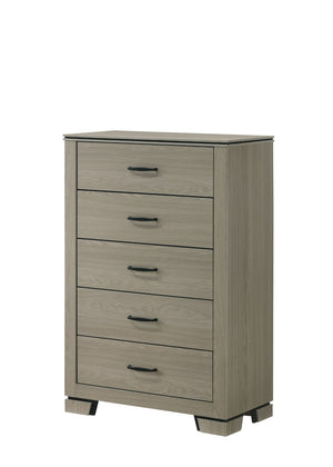 English Elm Joanna Four Drawer Tall Chest Weathered Finish Farmhouse Bedroom Storage Solution B2756P506265