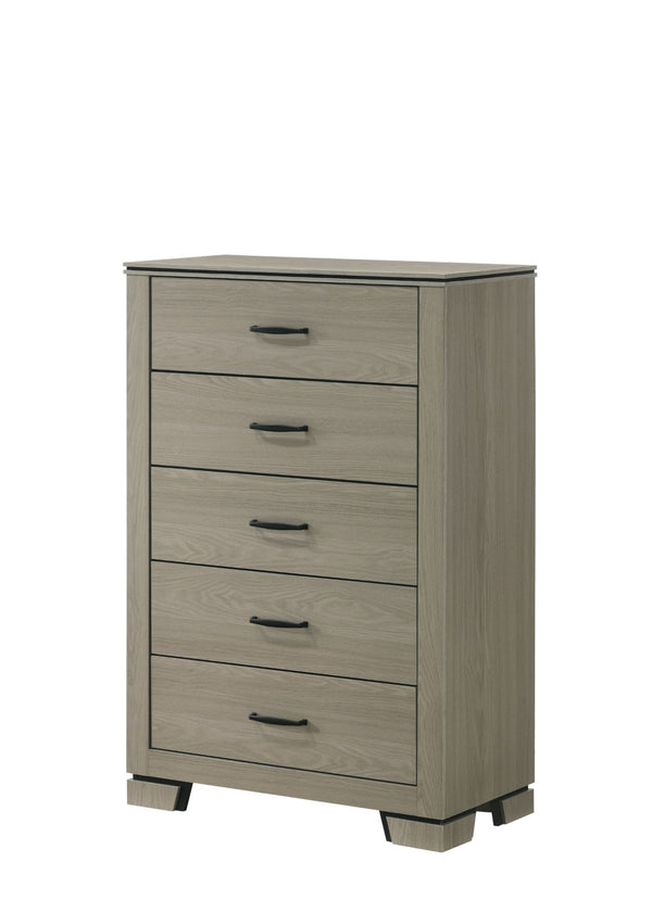 English Elm Joanna Four Drawer Tall Chest Weathered Finish Farmhouse Bedroom Storage Solution B2756P506265