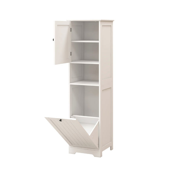 English Elm One-Compartment Tilt-Out Laundry Sorter Cabinet - Stylish White Design For Compact Spaces & Easy Access W1120P146256-GIGA