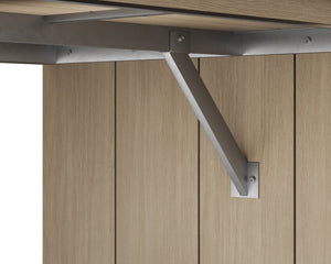 Sunpan Viga 94.5" Solid Teak Dining Table - Modern Outdoor Design with Water-Resistant Properties Drift Brown