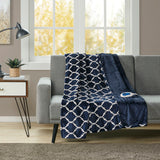 Beautyrest Heated Ogee Casual Throw BR54-0541 Indigo