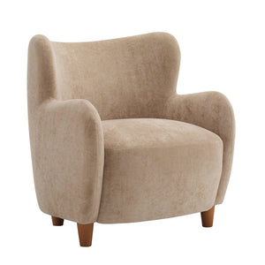 English Elm Christopher Knight Home® - Lucia Velvet Wingback Armchair with Pocket Spring Cushion, Mid-Century Birch Legs, Luxe Comfort Camel 31.5 L x 30.75 W x 30.5 H N776P205426M