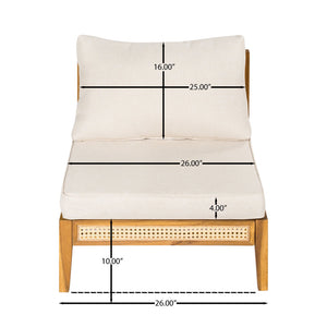 English Elm Christopher Knight Home® - Kirkby Outdoor Armless Single Chair Set Of 2 - Stylish Acacia Wood With Beige Cushions For Patios N775P329071T