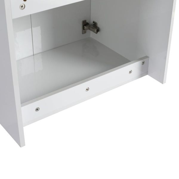 English Elm 72" Float Mount Double Sink Bathroom Vanity Glossy White Plywood Soft Close W999S00535