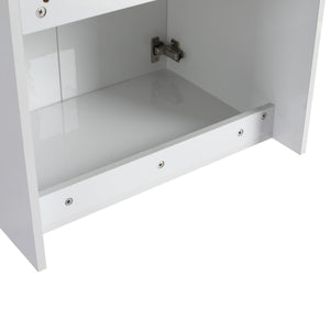 English Elm 36" Bathroom Vanity With Resin Sink, Soft-Close Doors & Side Cabinet For Modern Elegance & Storage W999S00420