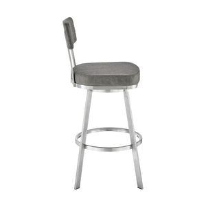 English Elm Verin Swivel Barstool Upholstered Faux Leather Seat Pedestal Base Kitchen Island B2736P354294