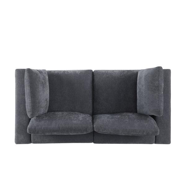 English Elm Modular Chenille Grey Sectional Sofa Set - Flexible 6-Piece Design For Modern Living Spaces & Comfort W1123S00014