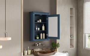 English Elm 20" Wall Mount Medicine Cabinet Mirrored Door Soft Close Adjustable Shelf Bathroom N710P317680C