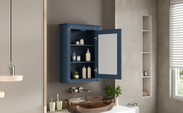 English Elm 20" Wall Mount Medicine Cabinet Mirrored Door Soft Close Adjustable Shelf Bathroom N710P317680C