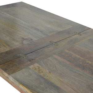 English Elm Solid Wood Extendable Butterfly Dining Table - Rustic Mango With Oak Finish, Seats 2 To 6 Effortlessly B182P280764-GIGA