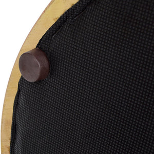 English Elm Jennifer Taylor Home - Nebula 26" Backless Round Counter Stool – Ivory Bouclé Seat, Burl Wood Base, Brass Footrest Elegance B2719P238397