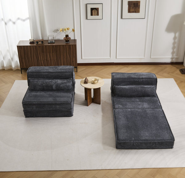 English Elm Compression Modular Sofa Bed – Versatile, No Assembly Needed, Pet-Friendly Fleece, Oversized Comfort! W3723S00049