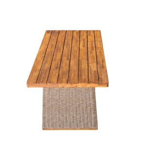 English Elm Christopher Knight Home® - Outdoor Acacia Wood Dining Table Set With Bench - Weather-Resistant, Easy Assembly, Custom Colors N773OD00039B