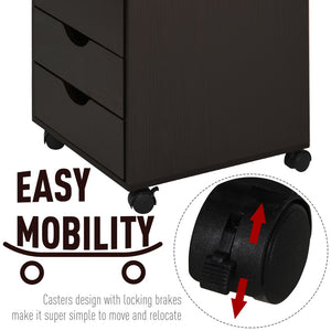 English Elm 5 Drawer Rolling File Cabinet Particleboard Nordic Home Office Storage Organizer T3971P407965