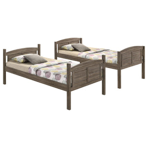 English Elm Wiley Rustic Weathered Brown Twin-Over-Full Bunk Bed With Ladder - Perfect For Cozy Spaces B062S00983-GIGA