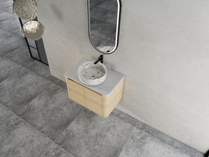 English Elm 30'' Wall-Mounted Bathroom Vanity With Elegant Ceramic Sink, Soft-Close Doors & Space-Saving Design W999S00464