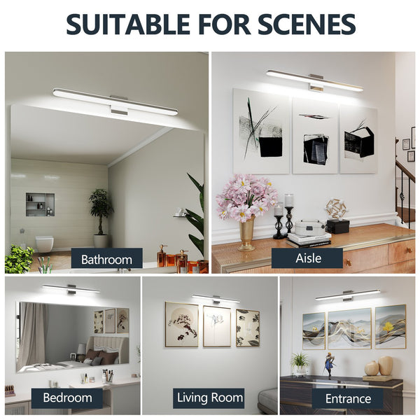 English Elm Modern Led Vanity Lights - 32In 16W Daylight White Chrome Fixtures For Bathroom & Dressing Rooms W2312P374948