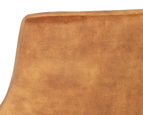 Sunpan Aletta Modern Lounge Chair with Glamorous Design and Black Iron Legs for Chic Living Spaces Nono Tapenade Gold