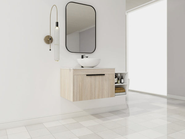 English Elm 42" Modern Floating Bathroom Vanity With Ceramic Sink, Soft-Close Doors & Stylish Storage Solutions P2 W999S00293-GIGA