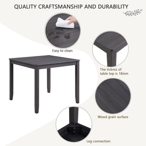 English Elm Modern 4-Piece Dining Set with Smooth Waterproof Top, Stable Wood Frame, Comfortable Foam Chairs Antique Black,Beige W1998S00081