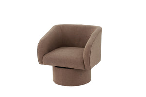 English Elm Classic Swivel Accent Chair with Linen-Like Upholstery, Modern Curved Design, Cozy Cushioning for Living Room Light Coffee 29 L x 20 W x 31 H B011P281855