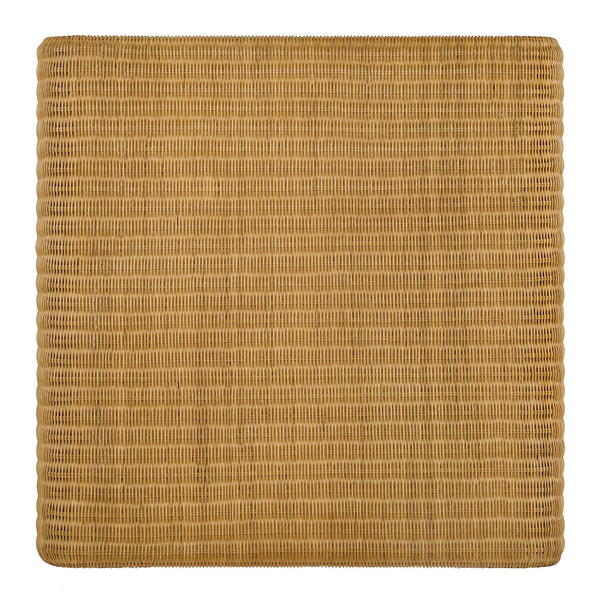 English Elm Cahya Natural Square Woven Rattan Coffee Table with Waterfall Edges, Organic Grain & Modern Warmth B062P344967