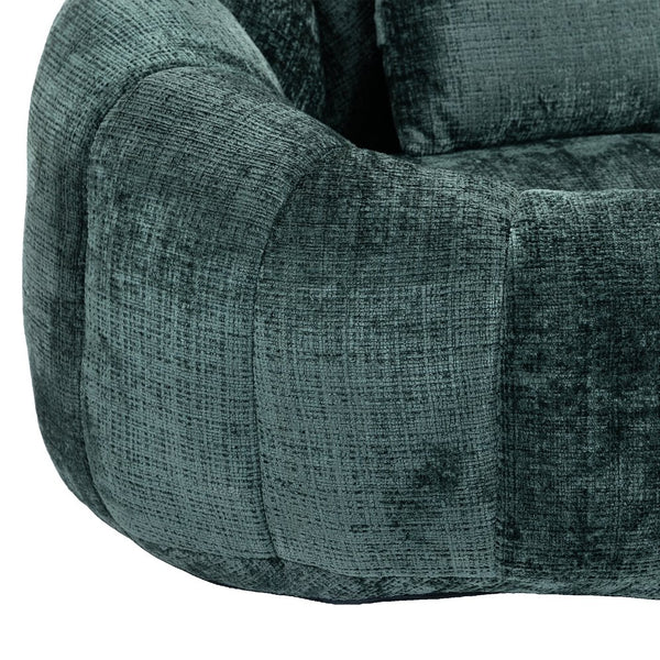 English Elm Bean Bean Bag Sofa High-Density Memory Foam Two-Seater Lounger High Back Chenille Cozy Support Emerald W395P181435