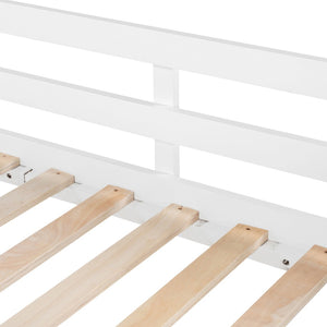 English Elm Loft Bed with Built-in Slide Solid Pine Twin Frame for Kids Bedroom Play N708P360093K