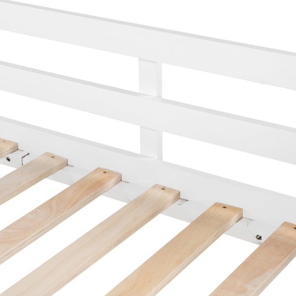 English Elm Loft Bed with Built-in Slide Solid Pine Twin Frame for Kids Bedroom Play N708P360093K