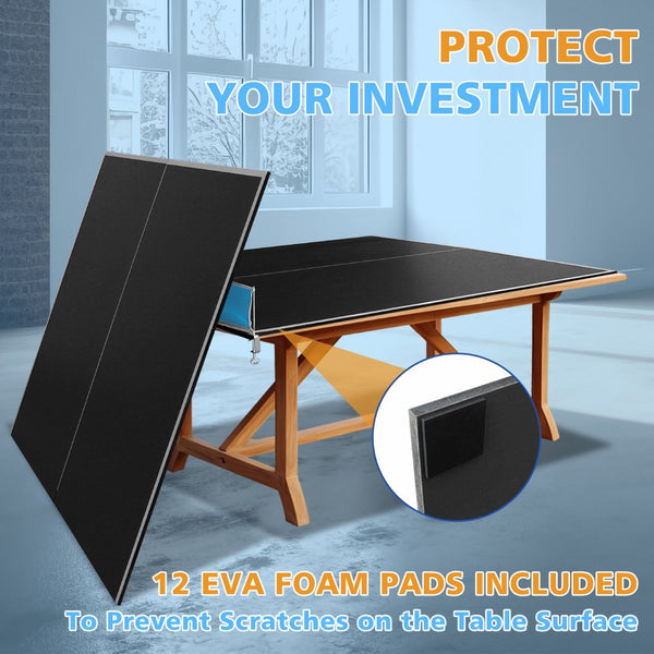 English Elm 7*4ft Foldable Mdf Ping Pong Conversion Top with Net for Game Room Practice W1408P310184