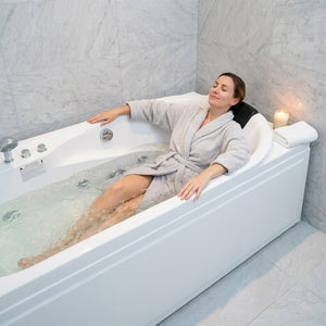 English Elm 67 Inch Acrylic Whirlpool Tub with 8 Hydro Jets Ergonomic Recline Hydrotherapy Soak W3605P455280