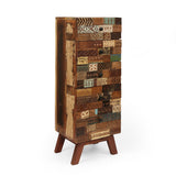 Christopher Knight Home® - Noble House - Maysville Handcrafted Boho 4 Drawer Wood Cabinet, Natural and Multi-Colored