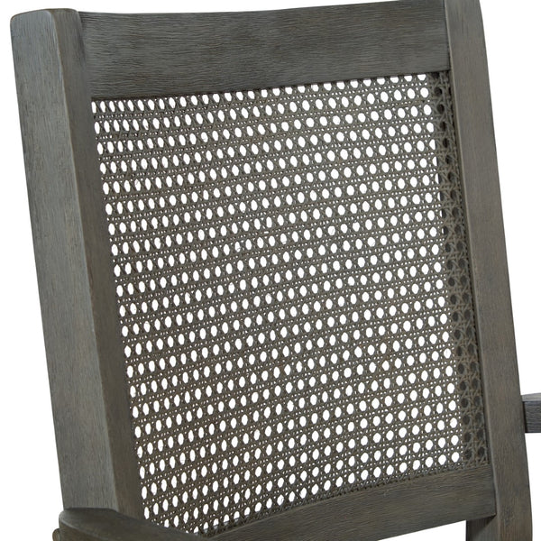 OSP Home Furnishings Dlx Cane Back Bankers Chair Antique Grey / Grey