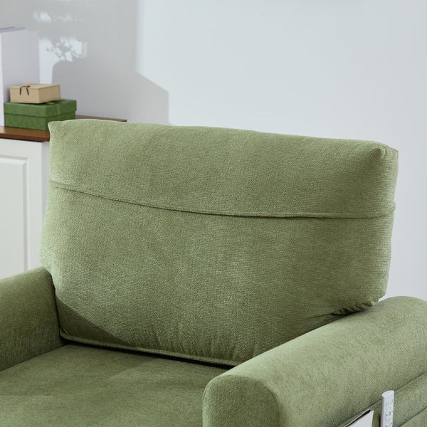 English Elm Modern Chenille Recliner Chaise Lounge Sofa Chair with High-Resilience Foam, Wide Seat, 550lb Capacity Olive Green W395P371338