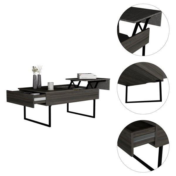 English Elm Georgetown Multicolor Lift Top Coffee Table with Concealed Storage, Spacious Surface & Metal Legs B128P148917