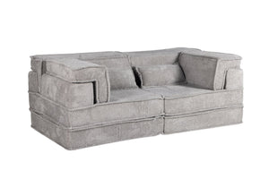 English Elm Compression Modular Floor Sofa Bed - Versatile, No Assembly, Soft Fleece, Memory Foam Loveseat, Light Grey W3723P377153